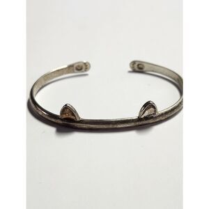 Cat Kitten  Ears 925 Sterling Silver Bracelet Cute Paws Cuff